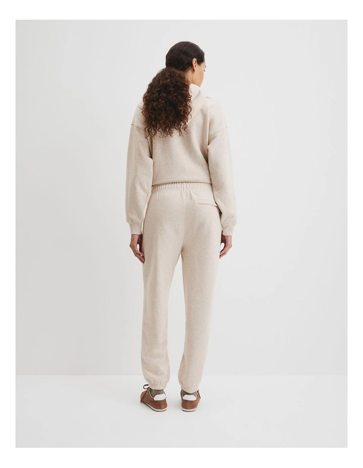 Australian Good Earth Cotton Cuffed Track Pant in Nougat Marle image 4
