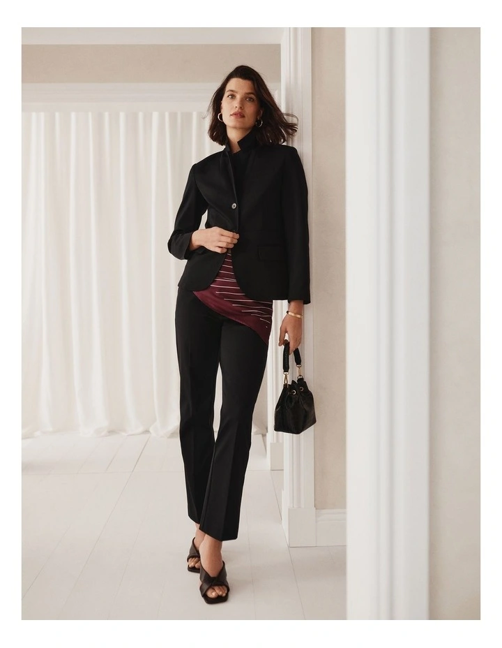 Ponte Tailored Pant in Black image 2