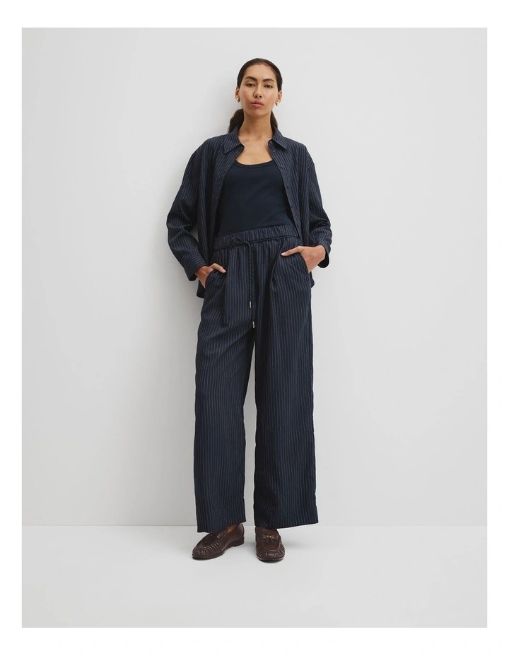 Soft Stripe Pant in Navy image 1