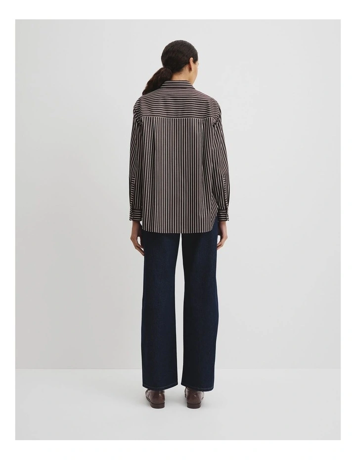 Australian Cotton Stripe Oxford Shirt in Chocolate Stripe image 4