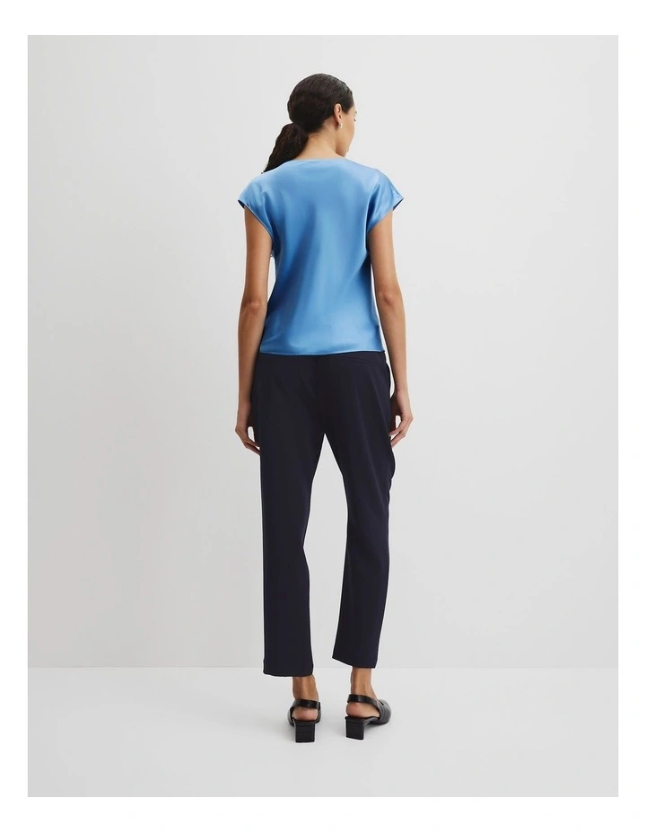 Satin Shell Top in French Blue image 4