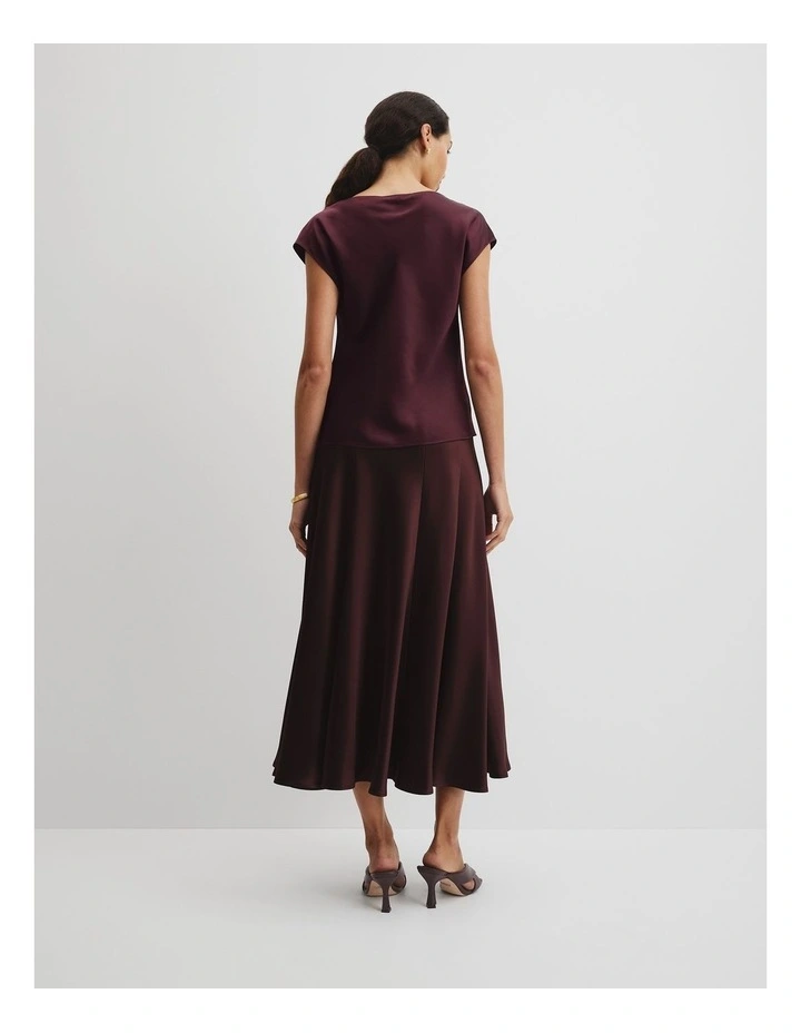 Satin Shell Top in Plum image 4