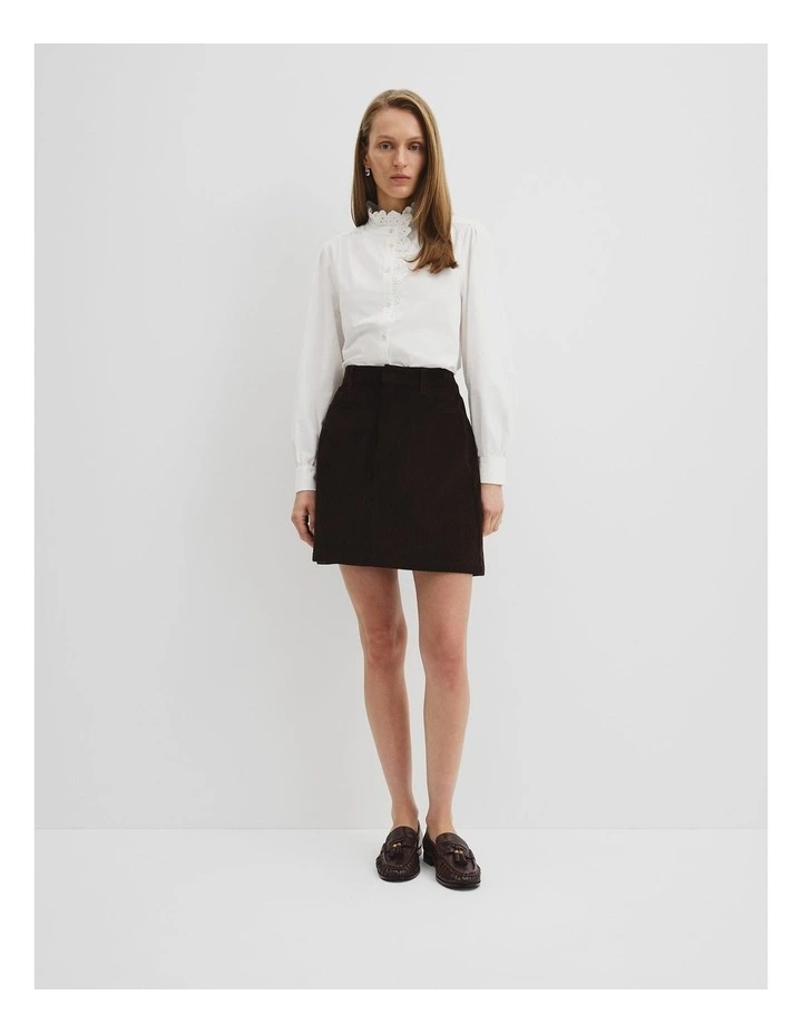 Long Sleeve Ruffle Shirt in Antique White image 3