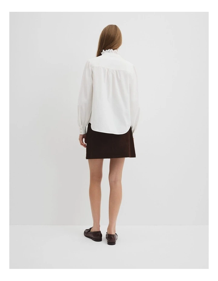 Long Sleeve Ruffle Shirt in Antique White image 4