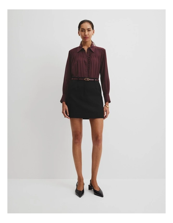 Soft Ruffle Blouse in Plum image 1