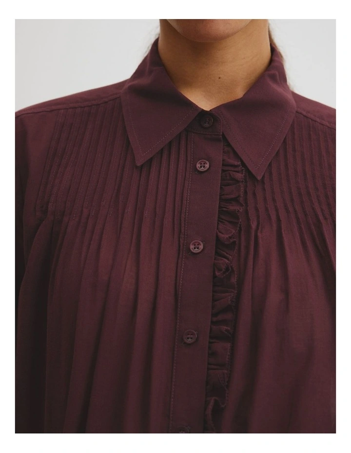 Soft Ruffle Blouse in Plum image 2
