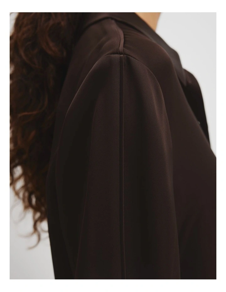 Satin Shirt in Cocoa Bean image 2