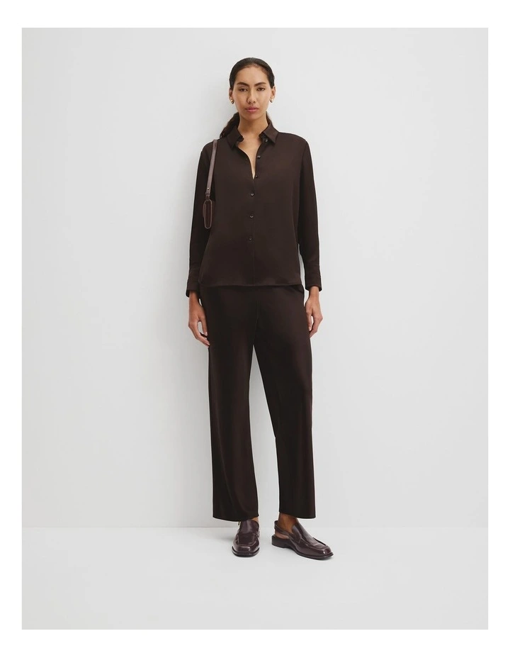 Satin Shirt in Cocoa Bean image 3