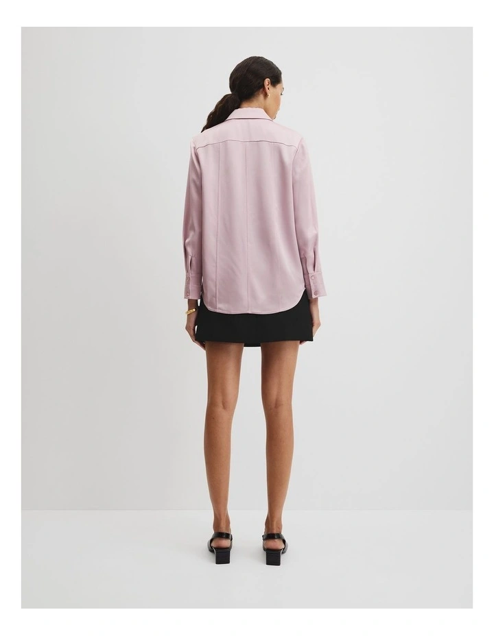 Satin Shirt in Smokey Lilac image 5