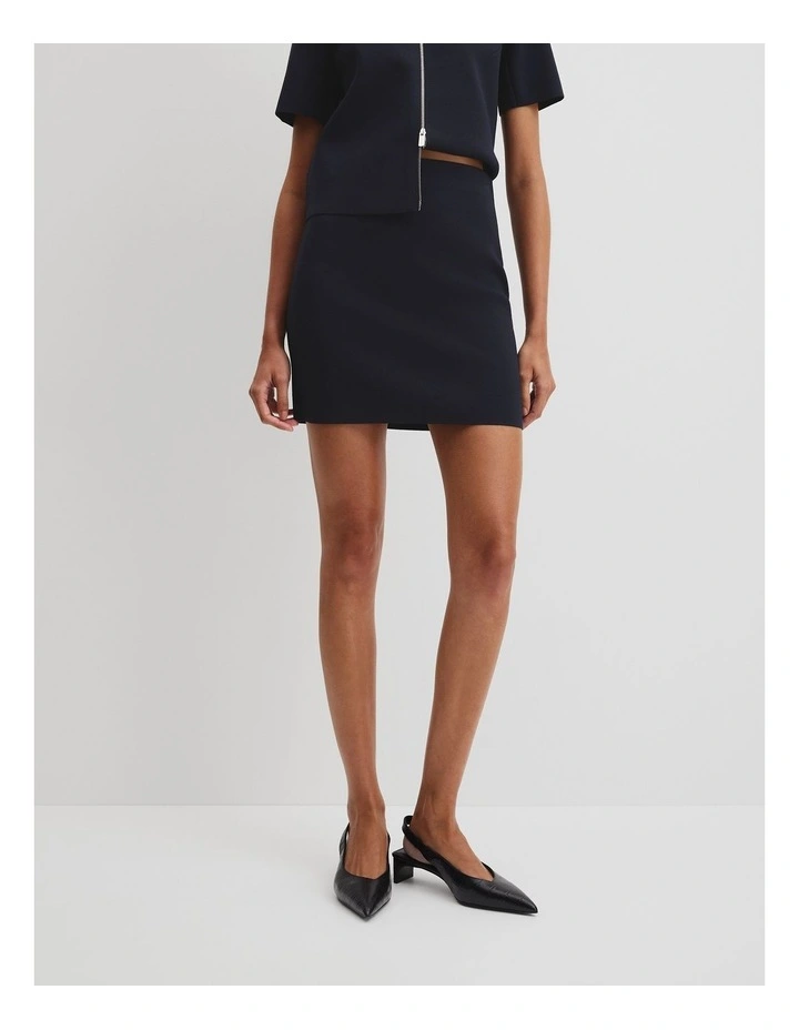 Compact Knit Mini Skirt in Twilight image 3