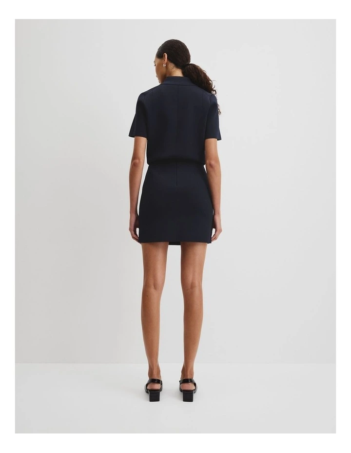 Compact Knit Mini Skirt in Twilight image 4