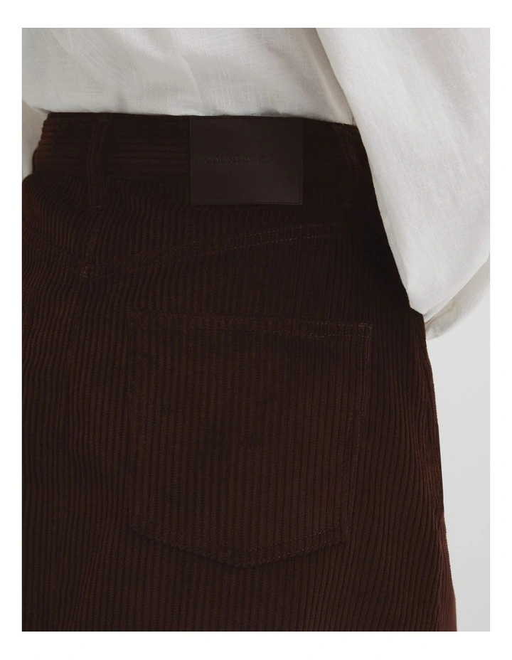 Corduroy Mini Skirt in Cocoa Bean image 2