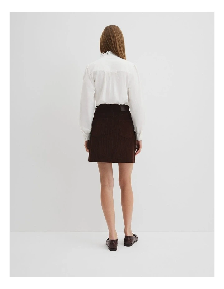 Corduroy Mini Skirt in Cocoa Bean image 4