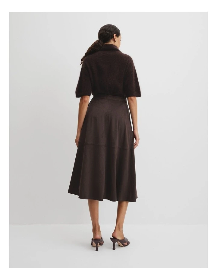 Faux Suede Skirt in Cocoa Bean image 4