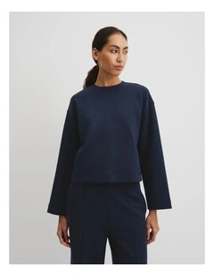 Luxe Crew Sweat in Navy