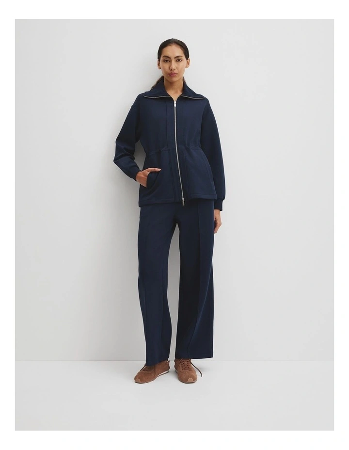Luxe Sweat Jacket in Navy image 1