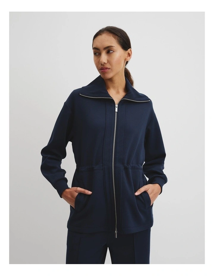 Luxe Sweat Jacket in Navy image 3