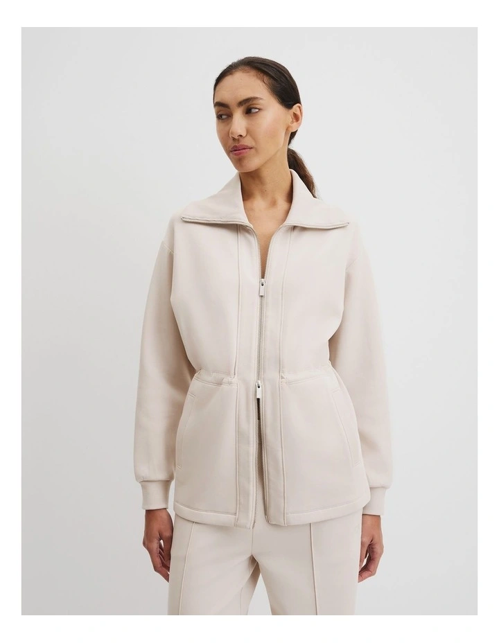 Luxe Sweat Jacket in Crema image 1