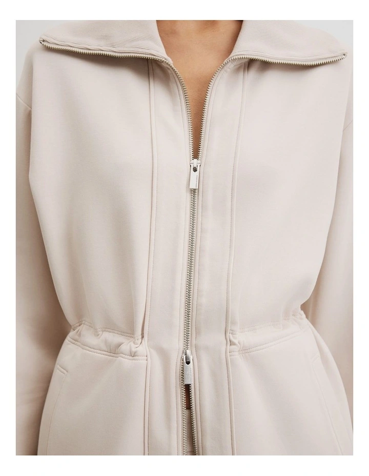 Luxe Sweat Jacket in Crema image 3