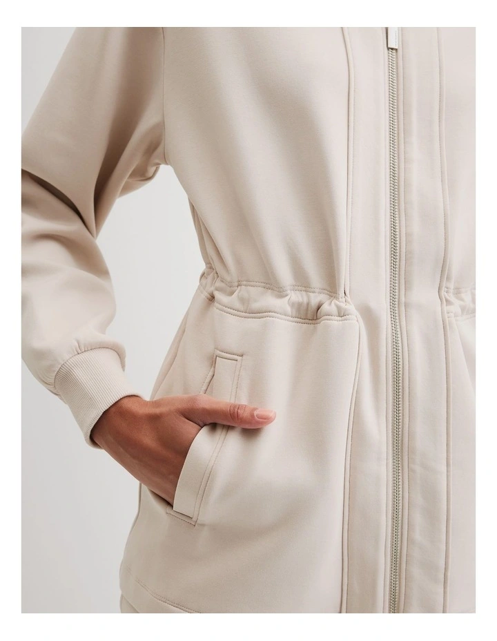 Luxe Sweat Jacket in Crema image 4