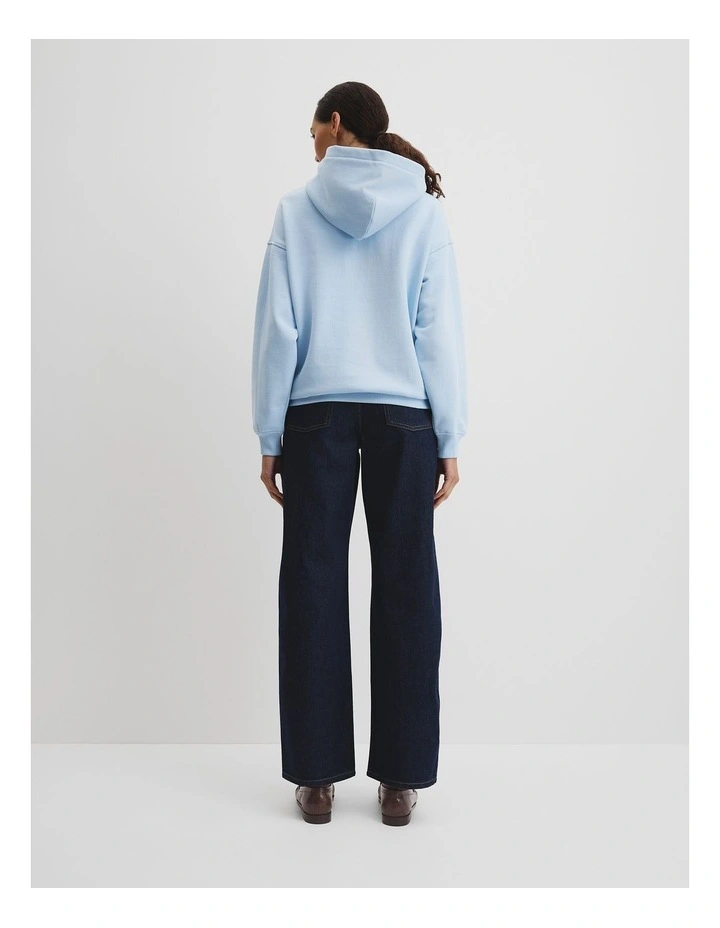 Australian Good Earth Cotton Pull Over Hooded Sweat in Light Storm Blue image 4