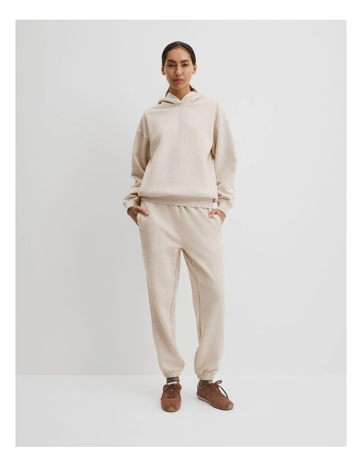 Australian Good Earth Cotton Pull Over Hooded Sweat in Cream image 3