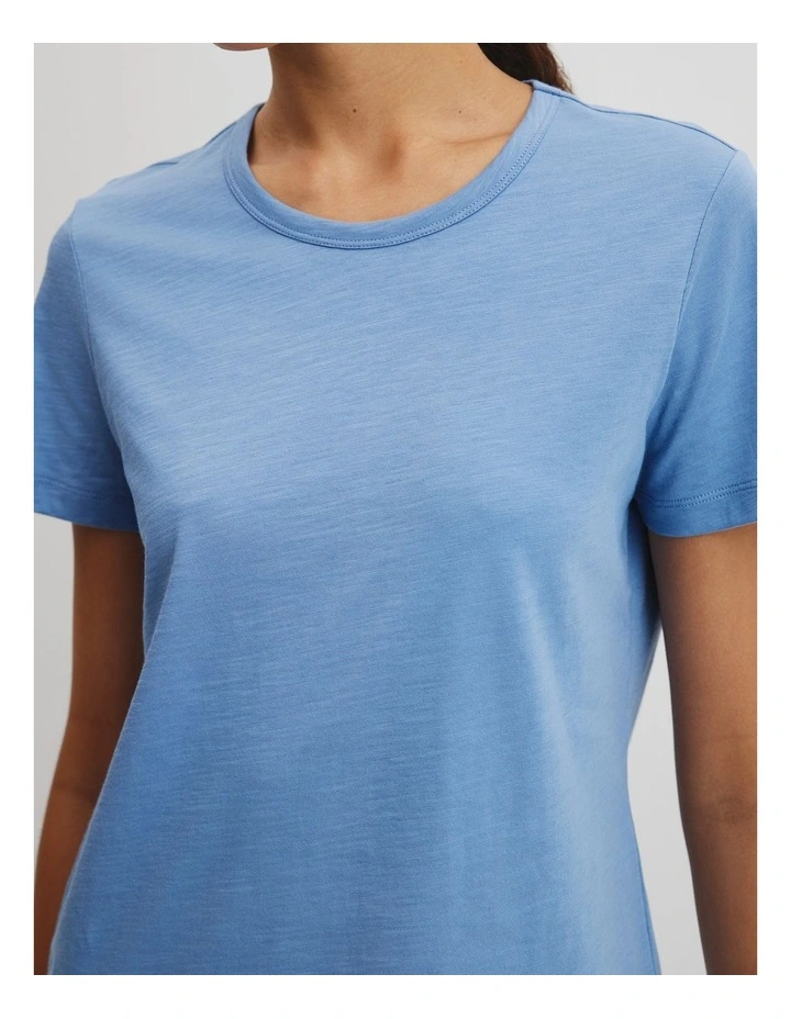 Australian Good Earth Cotton(TM) Slub Short Sleeve T-shirt in Storm Blue image 2