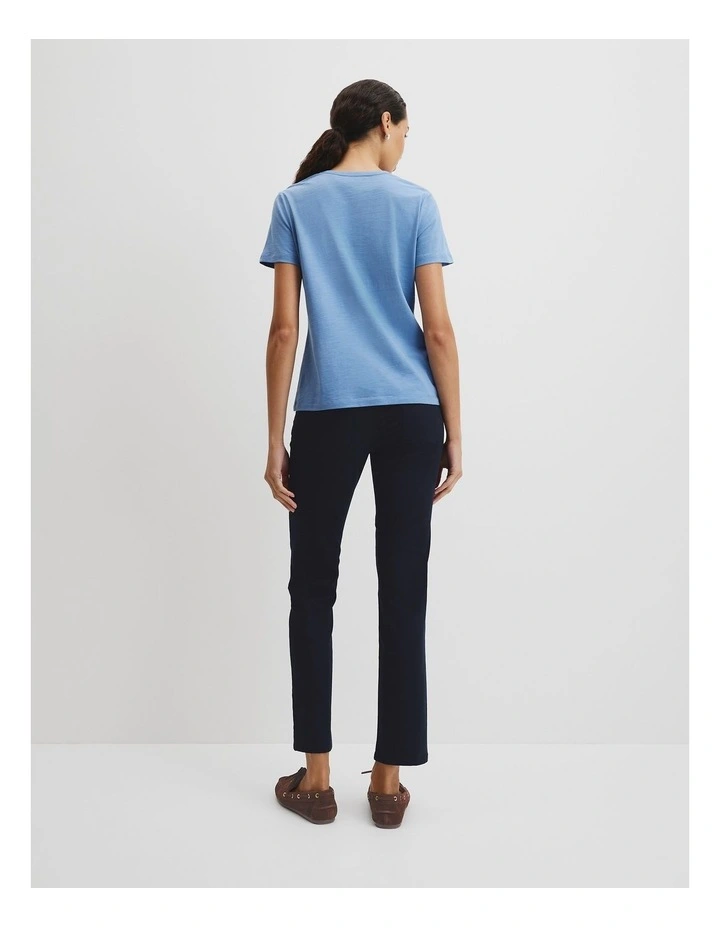 Australian Good Earth Cotton(TM) Slub Short Sleeve T-shirt in Storm Blue image 4