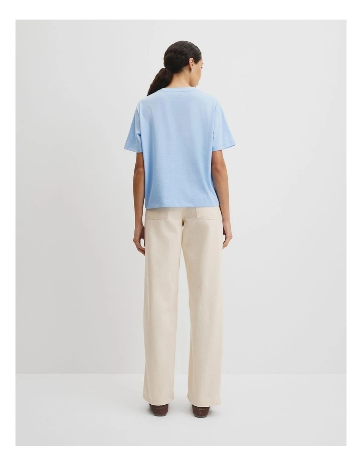 Australian Cotton Cr Logo T-shirt in Light Storm Blue image 4