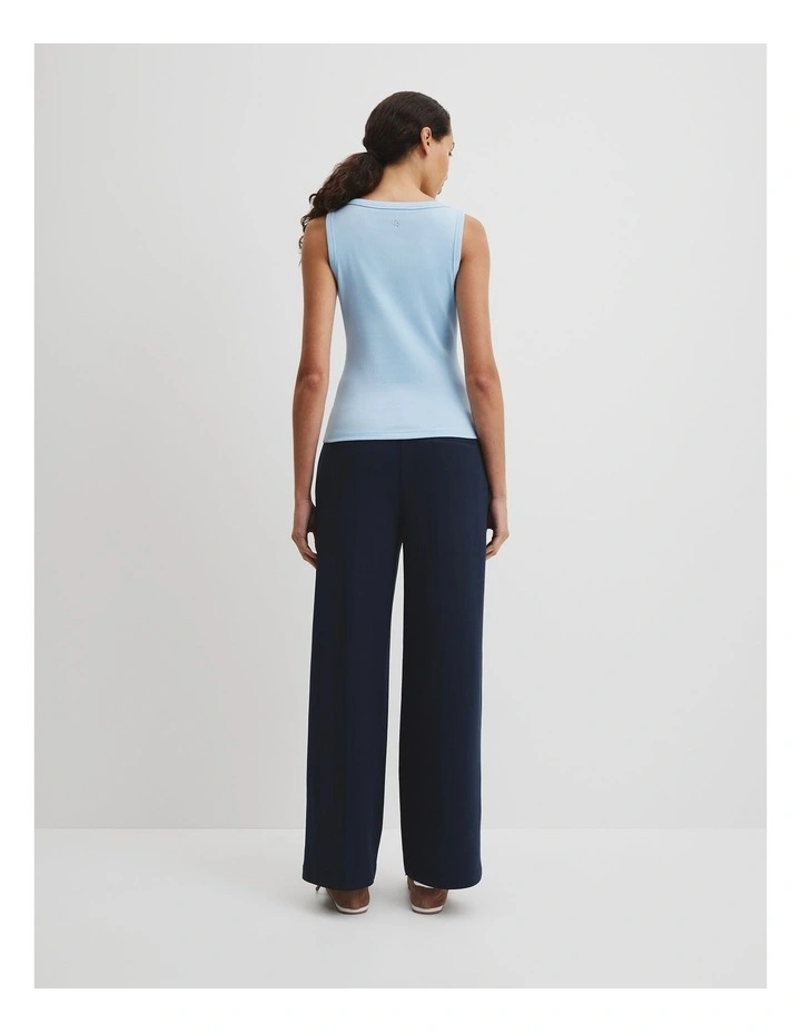 Australian Cotton Scoop Rib Tank in Light Storm Blue image 4