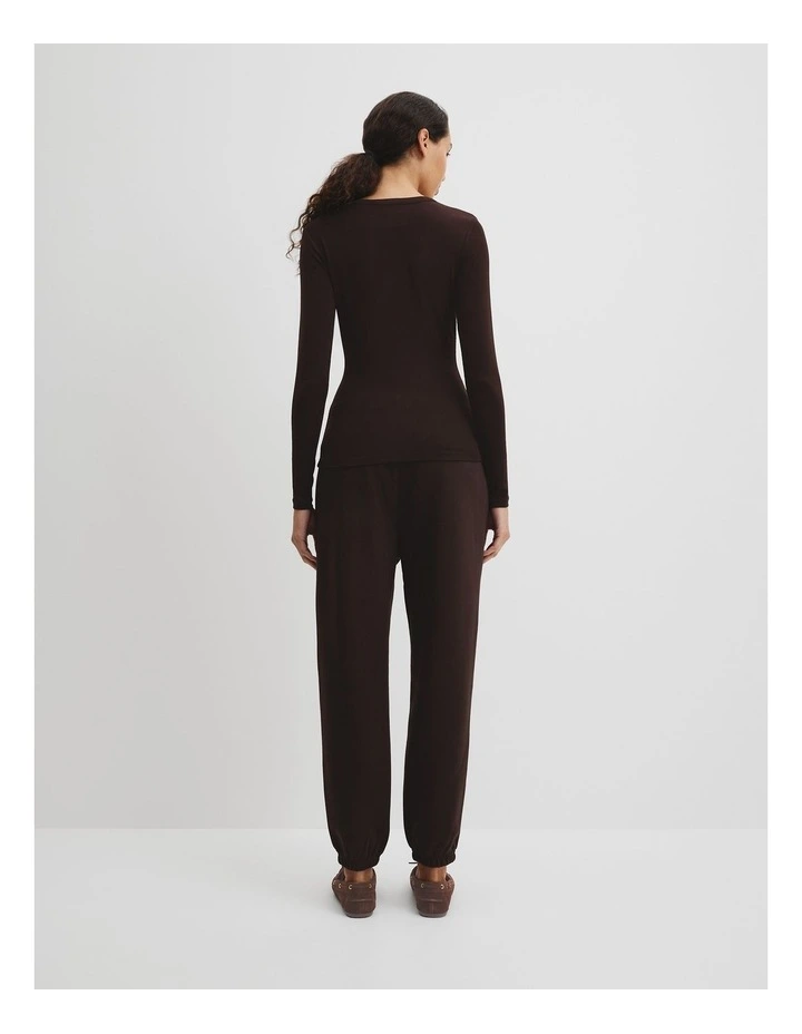 Cupro Rib Top in Cocoa Bean image 4