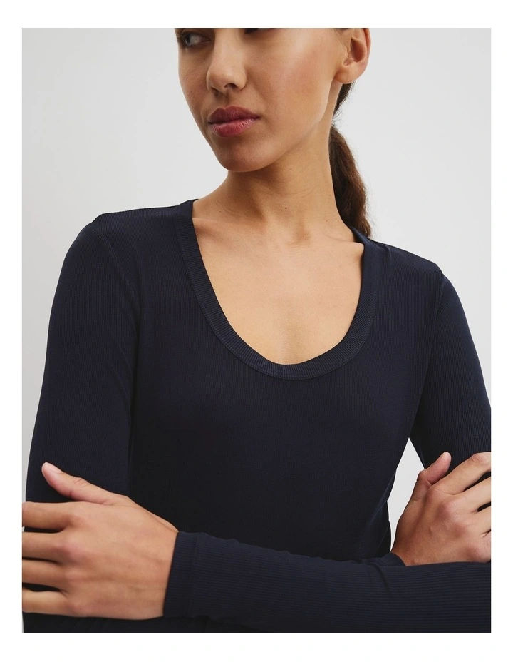 Cupro Rib Top in Twilight image 3