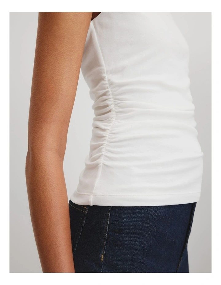 Boat Neck Tank in Antique White image 2