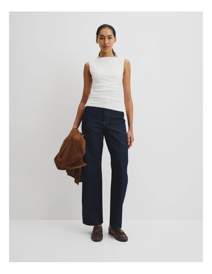 Boat Neck Tank in Antique White image 3