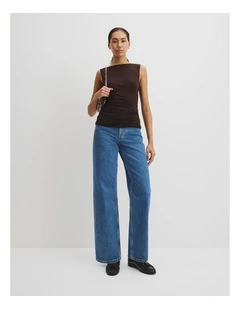 Boat Neck Tank in Cocoa Bean