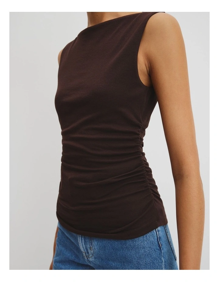 Boat Neck Tank in Cocoa Bean image 2