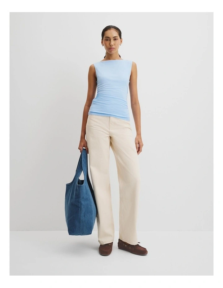 Boat Neck Tank in Light Storm Blue image 3