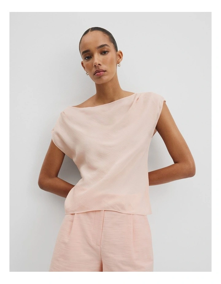 Crinkle Bias Top in Guava Tint image 1