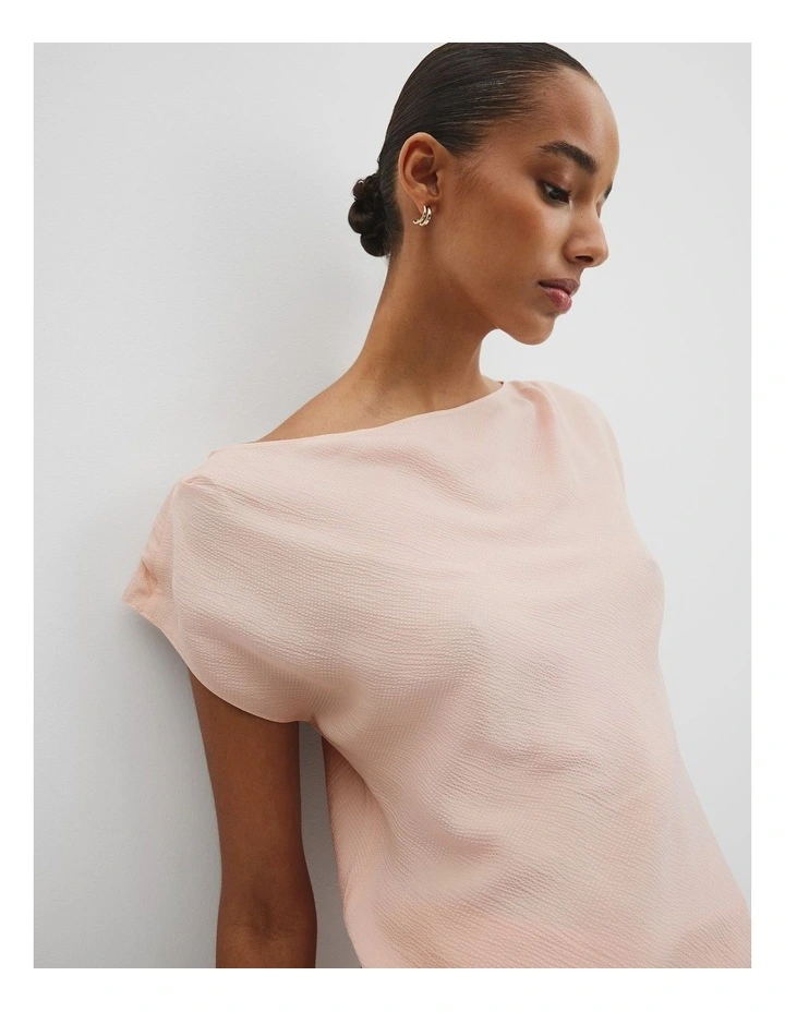 Crinkle Bias Top in Guava Tint image 4