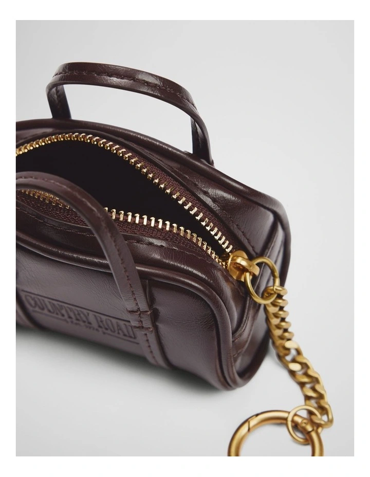 Heritage Duffle Bag Charm in Chocolate image 2