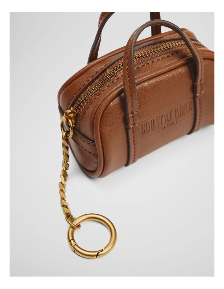Heritage Duffle Bag Charm in Tan image 2