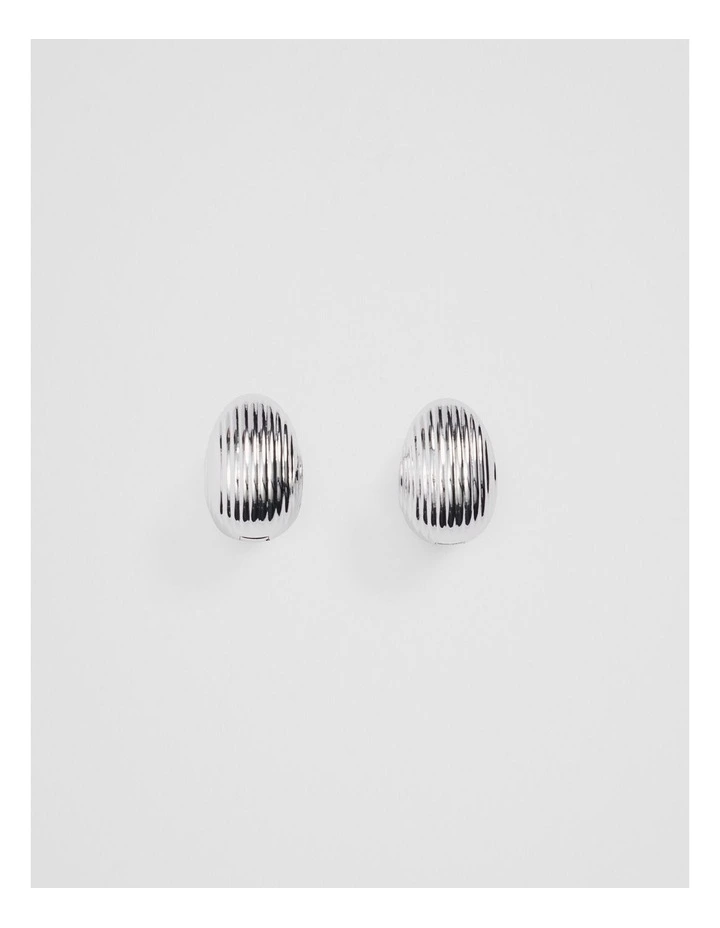 Imogen Reversible Huggie in Silver image 1