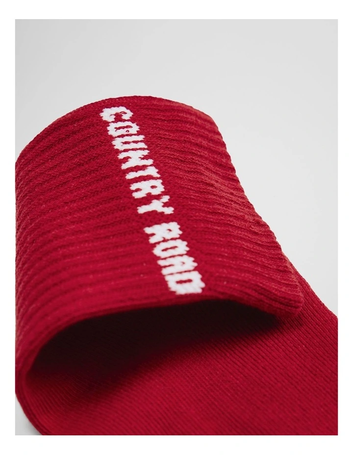 Australian Cotton Blend Cr Sport Quarter Crew Sock in Garnet image 2