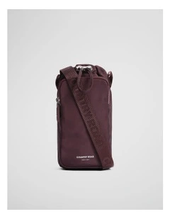 Recycled Polyester Drink Bottle Crossbody Bag in Plum