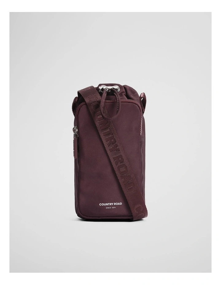 Recycled Polyester Drink Bottle Crossbody Bag in Plum image 1