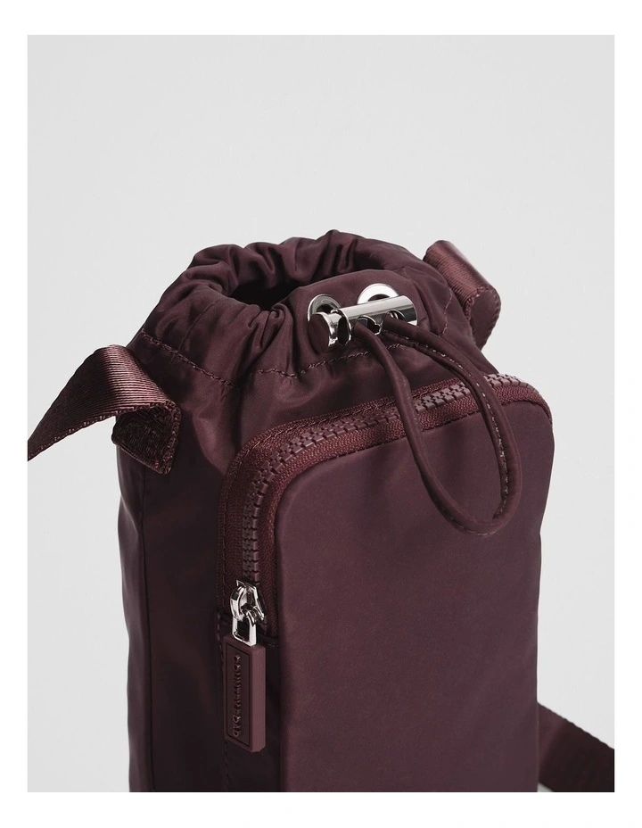 Recycled Polyester Drink Bottle Crossbody Bag in Plum image 3