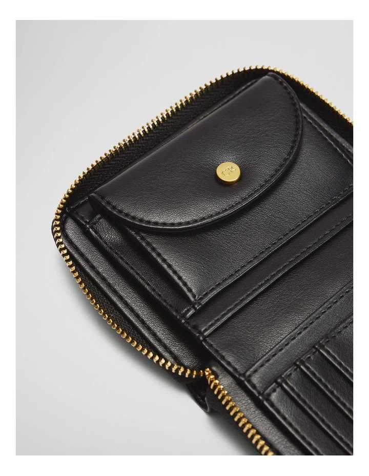 Zip Around Wallet in Black image 3