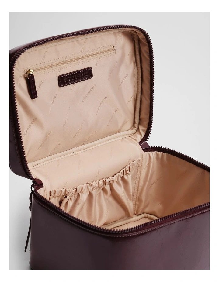 Branded Detail Cosmetic Case Bag in Plum image 3