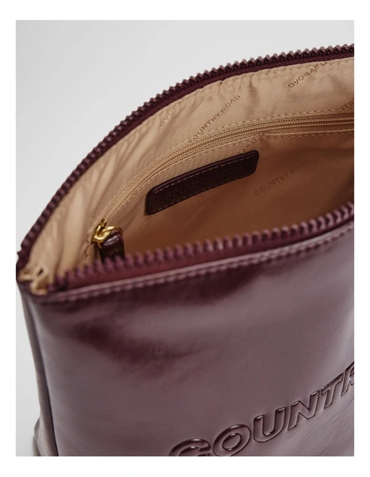 Branded Detail Tri Cosmetic Case in Plum image 2