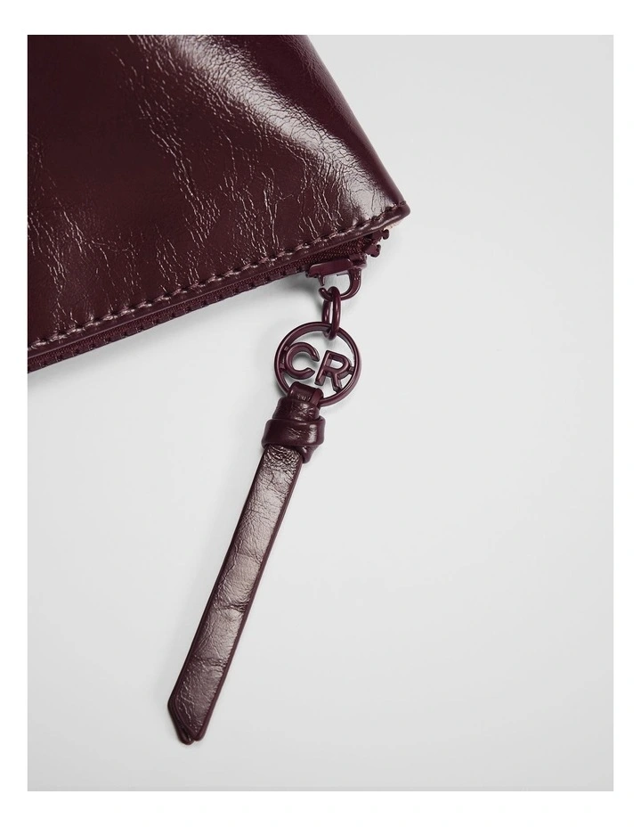 Branded Detail Tri Cosmetic Case in Plum image 3